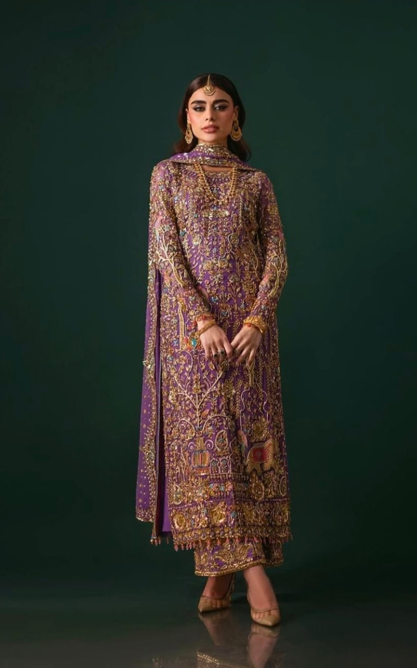 Nomi Ansari Draped in Rich Purple Ayla's Atelier